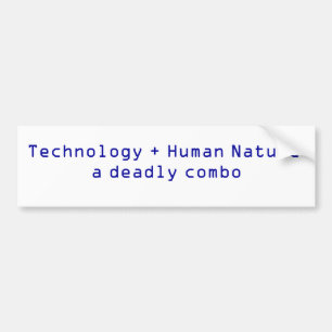 Technologie + Menschliche Natur Autoaufkleber