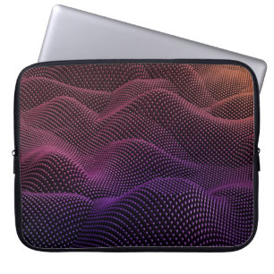 Technologie mit schwarzem Hintergrund. 3d-Illustra Laptopschutzhülle