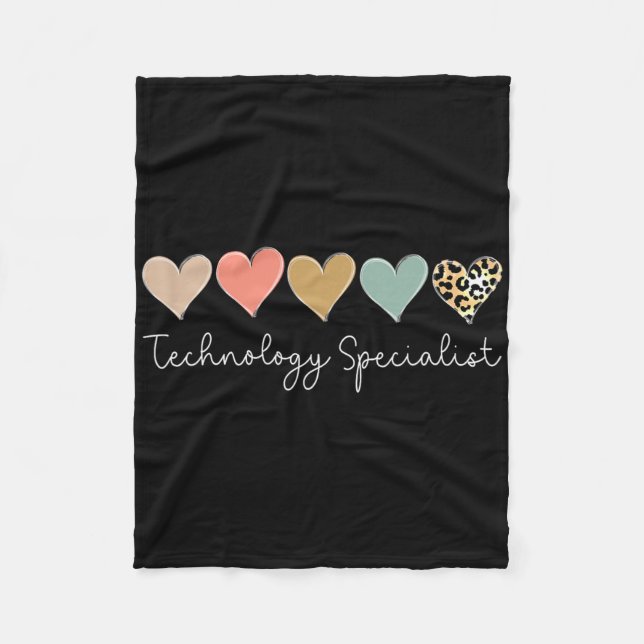 Technologie-Spezialist Leopard Heart, Valentinstag Fleecedecke (Vorderseite)