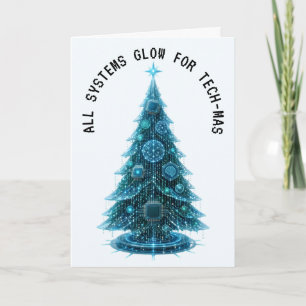 Technologie-Weihnachtsbaum-Feiertag Karte