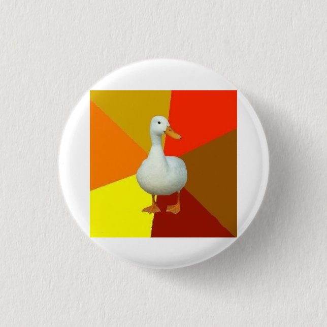 Technologisch gehindertes Enten-Ratetier Meme Button (Vorderseite)
