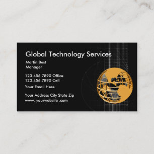 Technology Services Global Business Card Vorlage Visitenkarte
