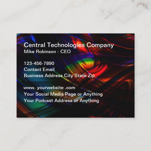 Technology Theme Business Cards Cooles Design Visitenkarte (Vorderseite)