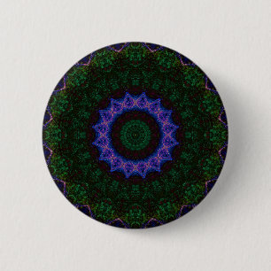 Technomancy Black Abstrakt Mandala Button