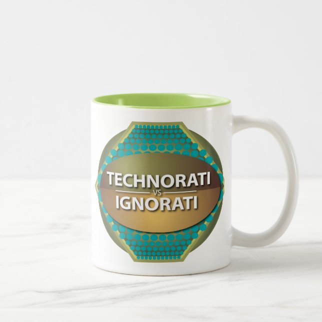 Technorati vs Ignorati Zweifarbige Tasse (Rechts)