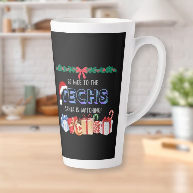 Techs Santa Watching Milchtasse (Techs Santa is Watching Latte Mug)