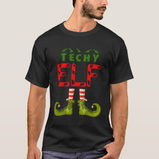 Techy Elf Funny Group Matching Family Pajamas für T-Shirt