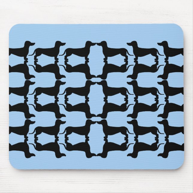 Teckel Schwarzes und Blau Mousepad (Vorne)