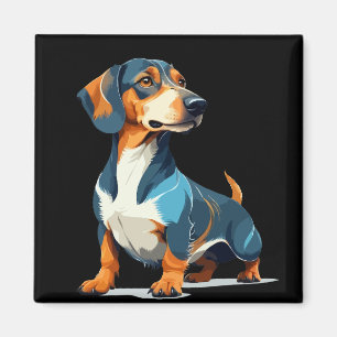 Teckel Vector Art mit lebhaften Farben Magnet