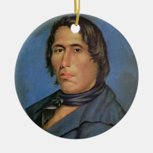 Tecumseh (1768-1813) (Öl auf Leinwand) Keramik Ornament (Vorne)