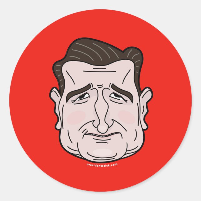Ted Cruz Cartoon-Sticker Runder Aufkleber (Vorderseite)
