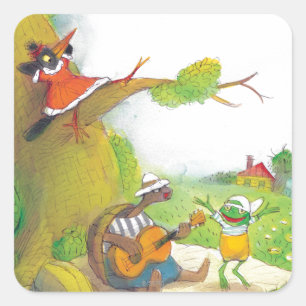 Ted, Ed und Caroll Das Picnic 1 Quadratischer Aufkleber