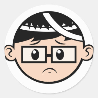 Ted ist traurig runder aufkleber