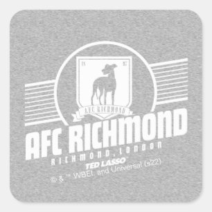 Ted Lasso   AFC Richmond Athletic Stripe Graphic Quadratischer Aufkleber