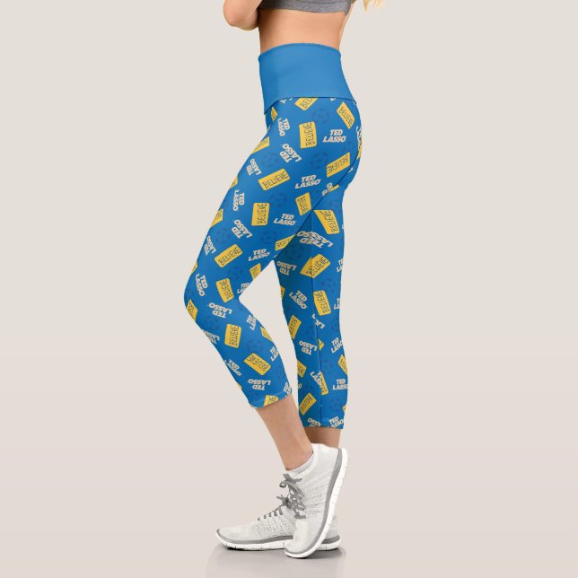 Ted Lasso | Believe Sign and Ball Toss Pattern Capri Leggings (Links)