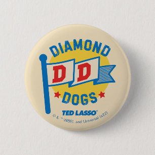 Ted Lasso   Diamond Hogs Pennant Graphic Button