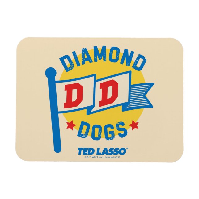 Ted Lasso | Diamond Hogs Pennant Graphic Magnet (Horizontal)