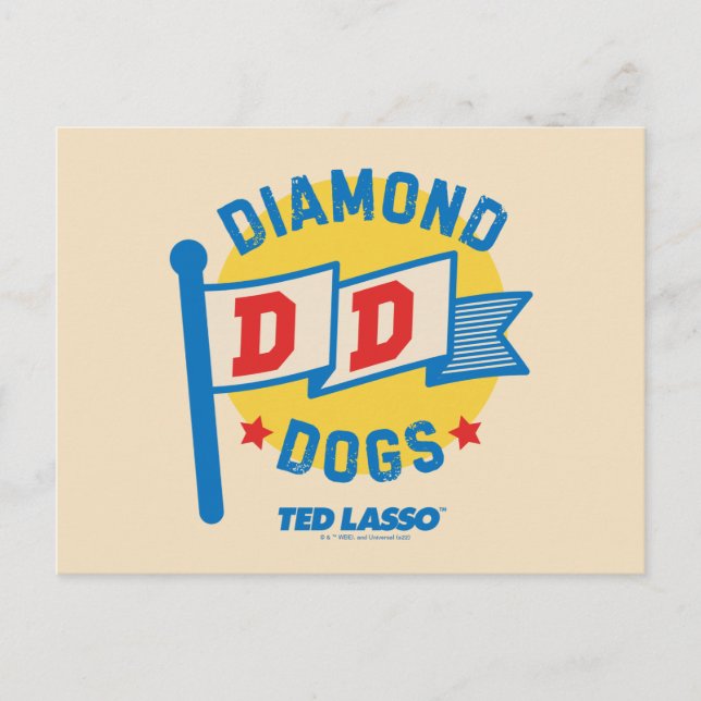 Ted Lasso | Diamond Hogs Pennant Graphic Postkarte (Vorderseite)