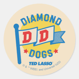Ted Lasso   Diamond Hogs Pennant Graphic Runder Aufkleber