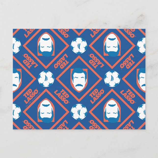 Ted Lasso | Face and Ball Diamond Pattern Postkarte (Vorderseite)