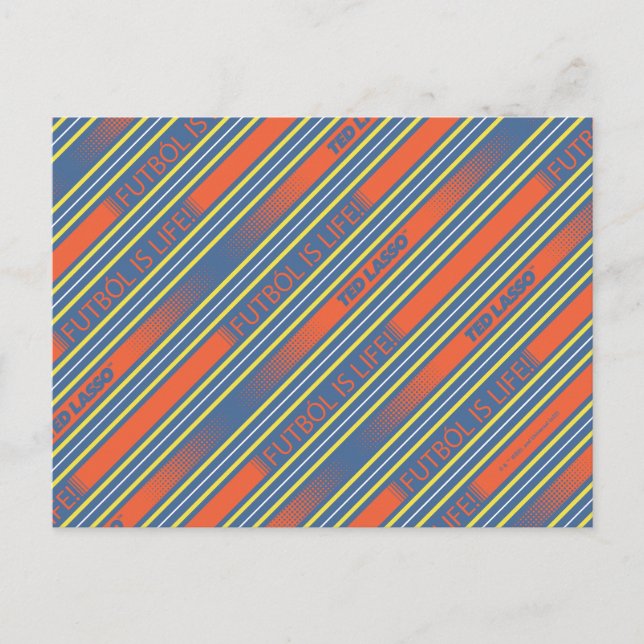 Ted Lasso | Fútbol is Life Stripe Pattern Postkarte (Vorderseite)
