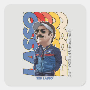 Ted Lasso   Lasso Bobblehead Quadratischer Aufkleber
