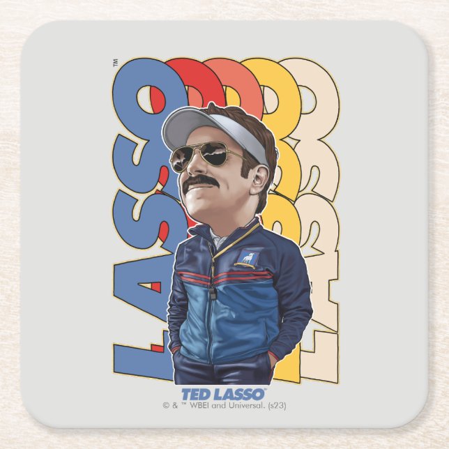 Ted Lasso | Lasso Bobblehead Rechteckiger Pappuntersetzer (Vorderseite)