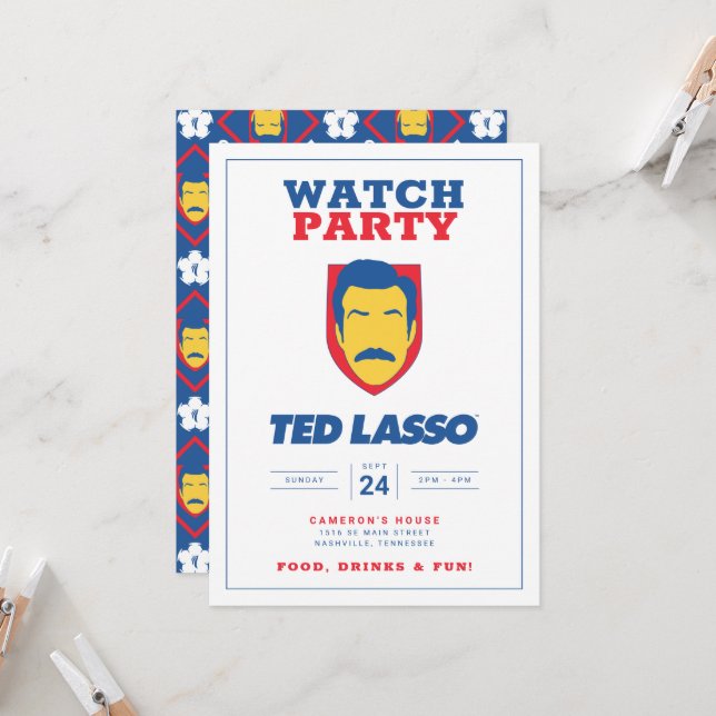 Ted Lasso: Party Einladung der Saison 3 (Vorderseite/Rückseite Beispiel)