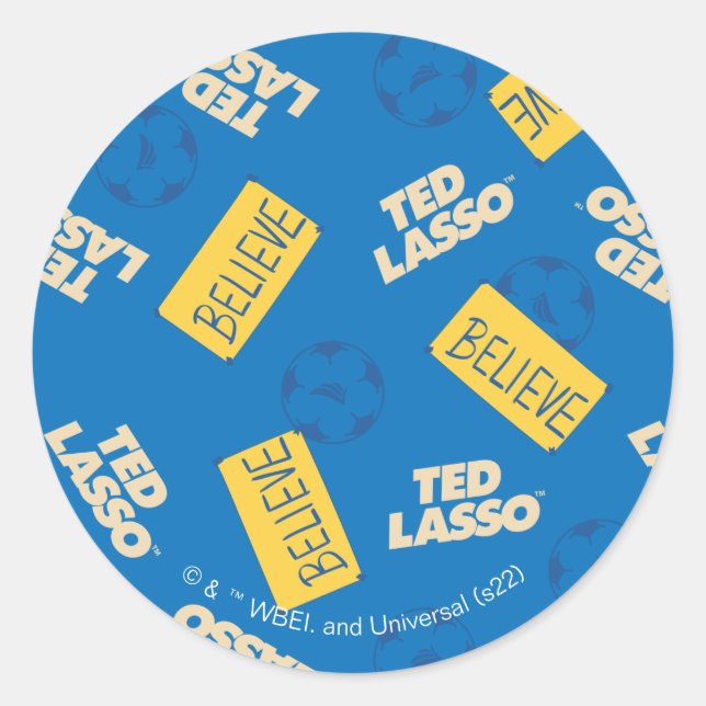 Ted Lasso | Sign and Ball Toss Muster glauben Runder Aufkleber (Vorderseite)