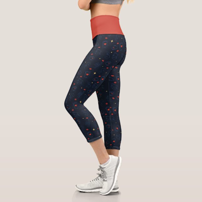 Ted Lasso | Tea and Biscuit Icon Toss Pattern Capri Leggings (Links)