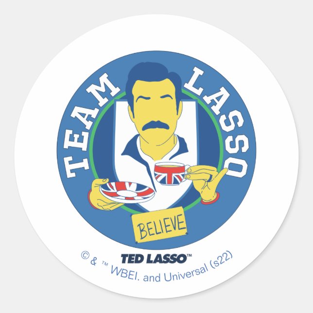 Ted Lasso | Team Lasso Tee Iconic Avatar Runder Aufkleber (Vorderseite)