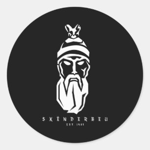 Ted Skenderbeu Gray Small Runder Aufkleber