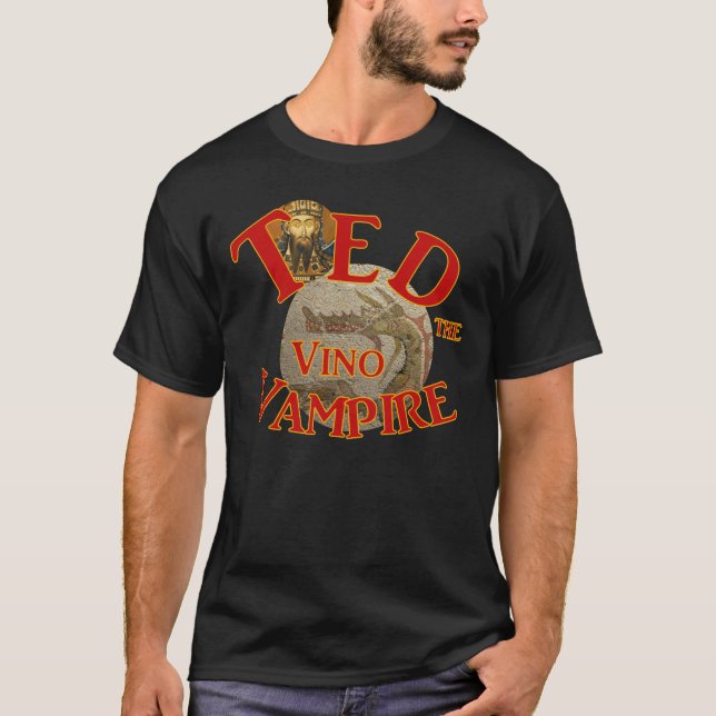 Ted the Vino Vampire Ted's Pagan Tiki Shack Bar T-Shirt (Vorderseite)