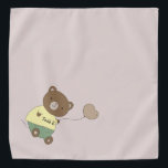 Tedd E. Teddy Bear Personalisiert Thistle Beige Pe Halstuch<br><div class="desc">Ich Liebe diese wunderschöne Hintergrundfarbe! Dies ist eine Designerfarbe, offiziell Thistle genannt. Für mich fließt es wie reiche Seide. Verziert mit einem niedlichen Teddybär... mit einem Ballon. Auf seinem Bauch hat er den Namen deines Haustieres. Die Hintergrundfarbe ist anpassbar, ebenso wie der Schriftart, die Farbe des Schriftartes und der Name......</div>