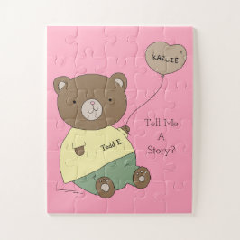 Tedd E. Teddy Bear Pink Personalisiert Puzzle