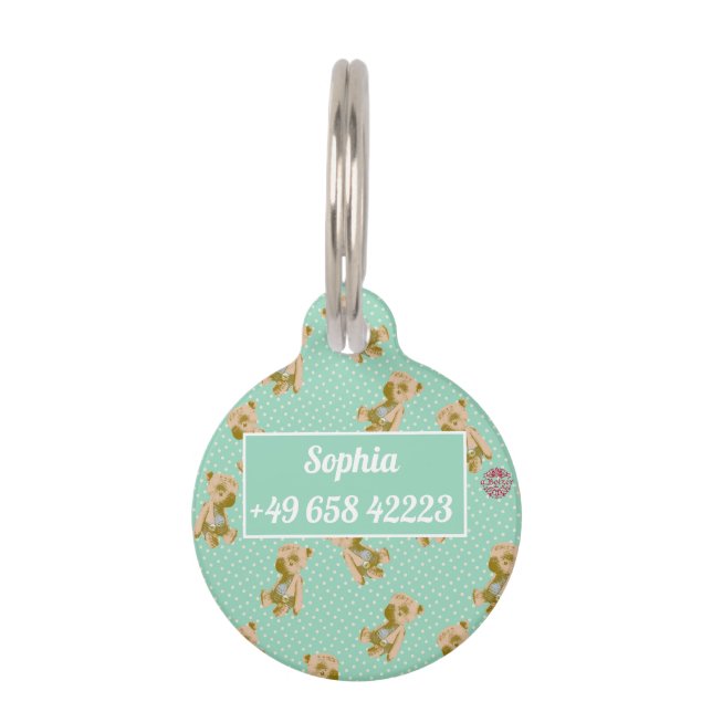 Teddibärendesign Haustiermarke (Vorderseite)