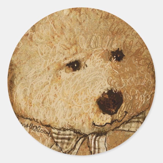 Teddie Bear Runder Aufkleber (Vorderseite)