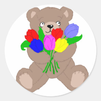 Teddies tulis runder aufkleber