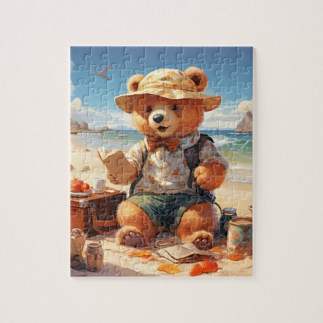 Teddy am Strand! Teddy Bar Puzzle (Vertikal)