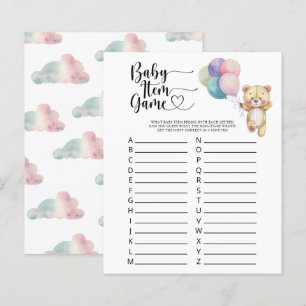 Teddy - Baby Item Game. Baby Shower Game