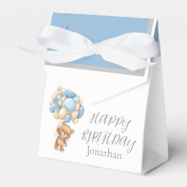 Teddy Balloon Bearly Wait Birthday Boy Favor Box Geschenkschachtel