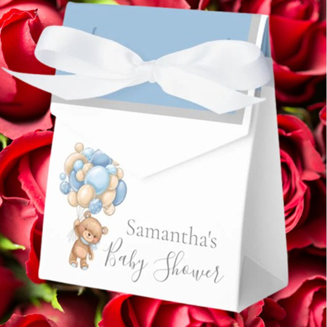 Teddy Balloon Bearly Wait Favor Box Geschenkschachtel (perfect for baby showers or birthdays. Add a sweet touch to your celebration!)