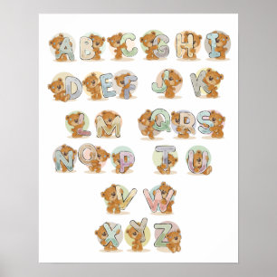 Teddy-Bär-Alphabet Poster