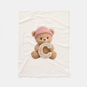 Teddy Bär Anfangsbuchstabe C Baby Mädchen Geschenk Fleecedecke