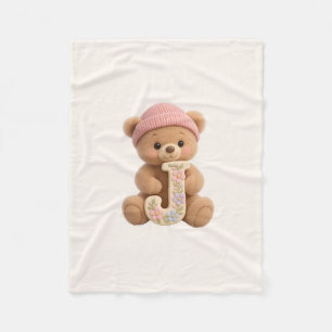 Teddy Bär Anfangsbuchstabe J Baby Mädchen Geschenk Fleecedecke