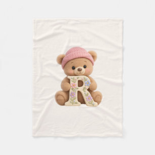 Teddy Bär Anfangsbuchstabe R Baby Mädchen Geschenk Fleecedecke