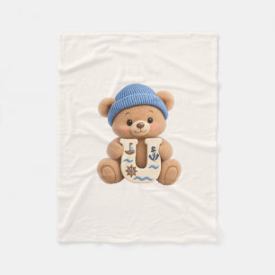 Teddy Bär Anfangsbuchstabe U Baby Jungen Geschenk Fleecedecke