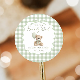 Teddy-Bär-Aquarell-Baby-Party Klassisch  Runder Aufkleber
