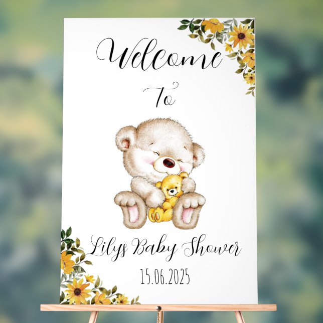 Teddy Bär Baby-Duschgel Acrylschild (Neutral)