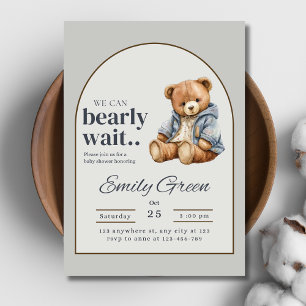 Teddy-Bär-Baby-Einladung, kann es kaum erwarten Einladung